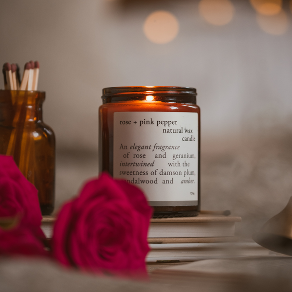 rose + pink pepper candle