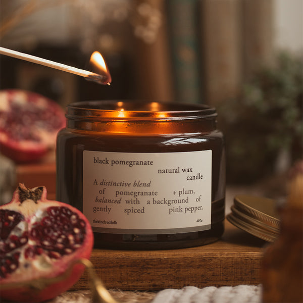 black pomegranate large candle