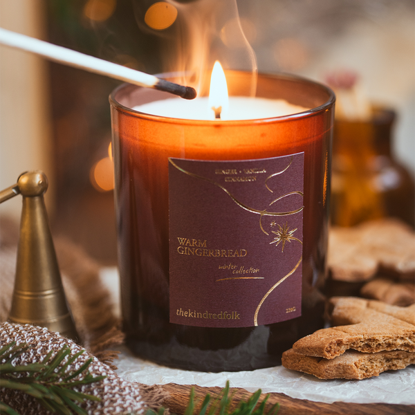 warm gingerbread candle